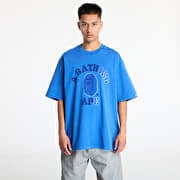 A BATHING APE Garment Dye College Relaxed Fit Tee Blue