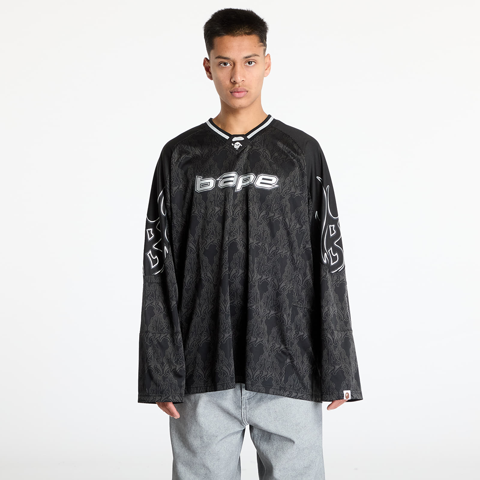 Koszulki A BATHING APE Men Long Sleeve Tee UNISEX Black