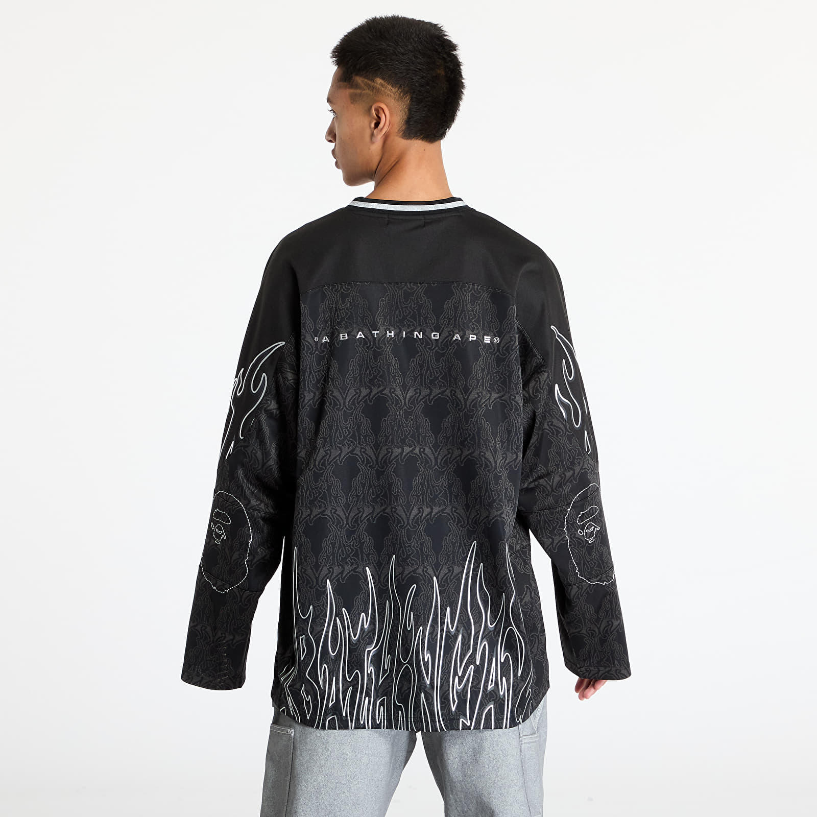 Koszulki A BATHING APE Men Long Sleeve Tee UNISEX Black