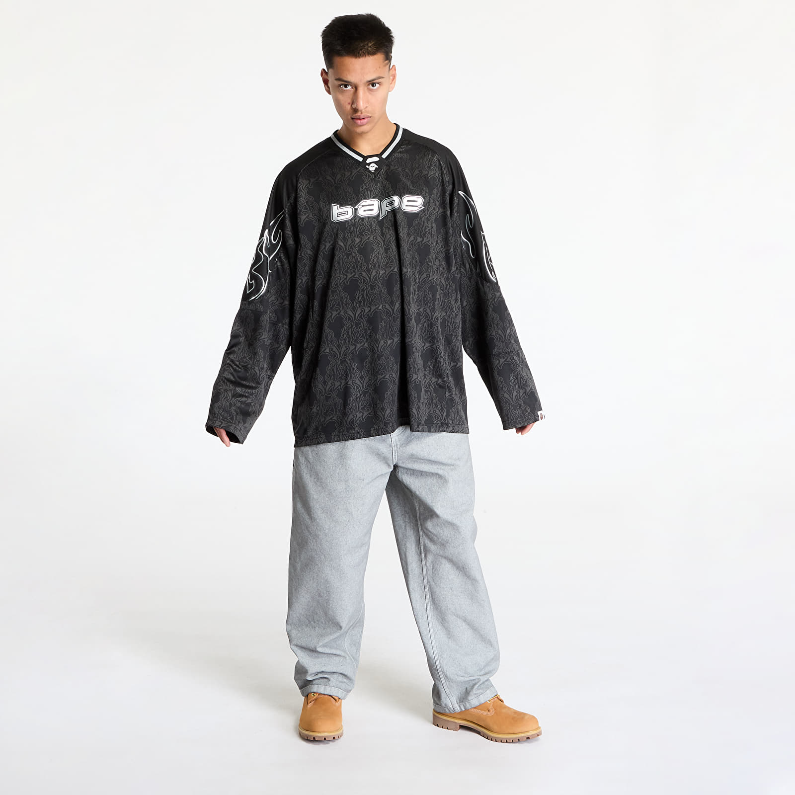 Koszulki A BATHING APE Men Long Sleeve Tee UNISEX Black