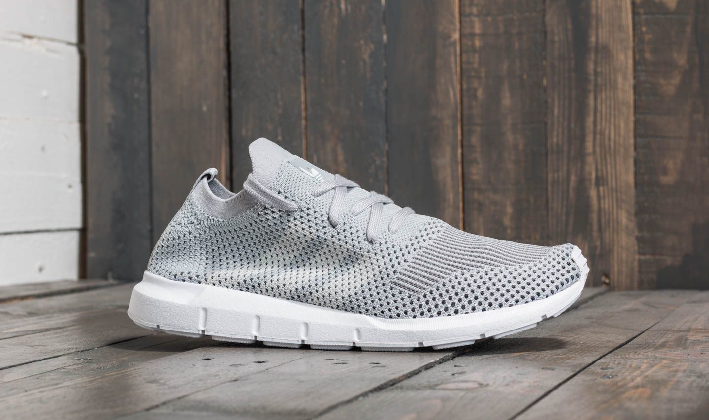 Adidas swift run primeknit white & grey shoes sales