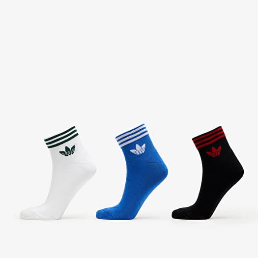 adidas Trefoil Ankle Sock Half-Cushioned 3-Pack Black/ Blue/ White
