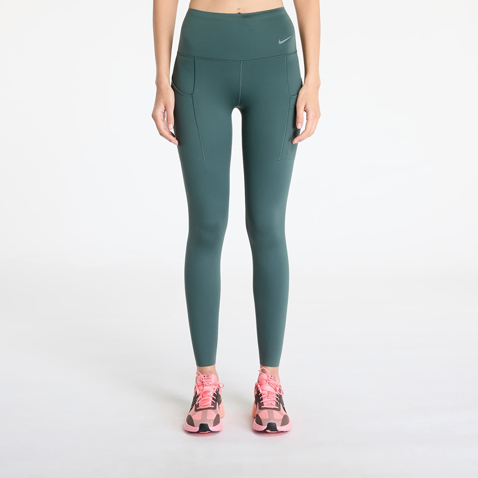 Leggings Nike Go Women's Firm-Support High-Waisted Full-Length Leggings with Pockets Vintage Green/ Black