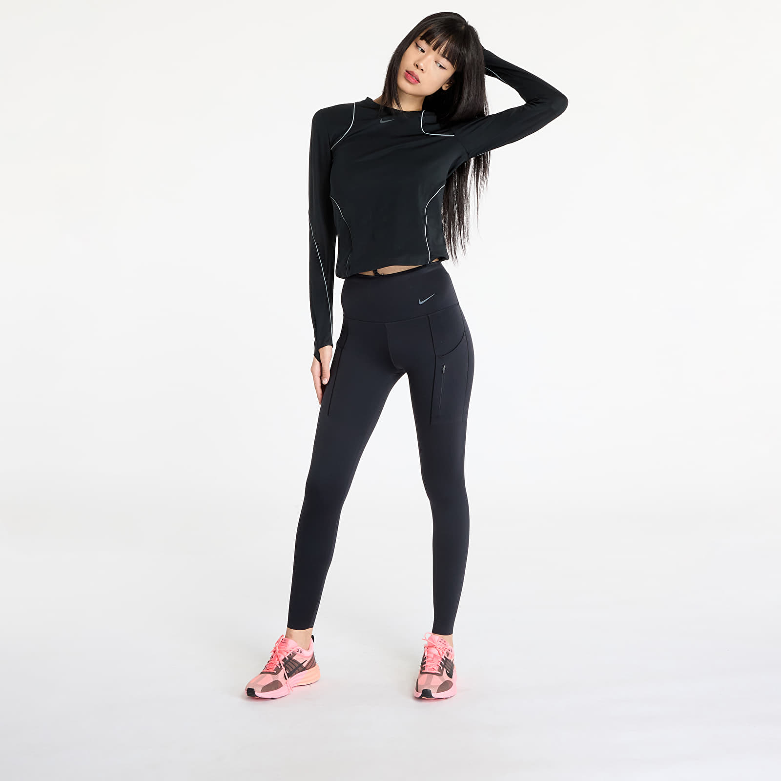 Leggings Nike Go Women's Firm-Support High-Waisted Full-Length Leggings with Pockets Black/ Black