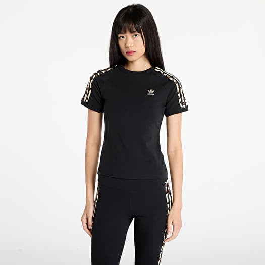 Μπλουζάκι adidas Leopard 3-Stripes T-Shirt Black
