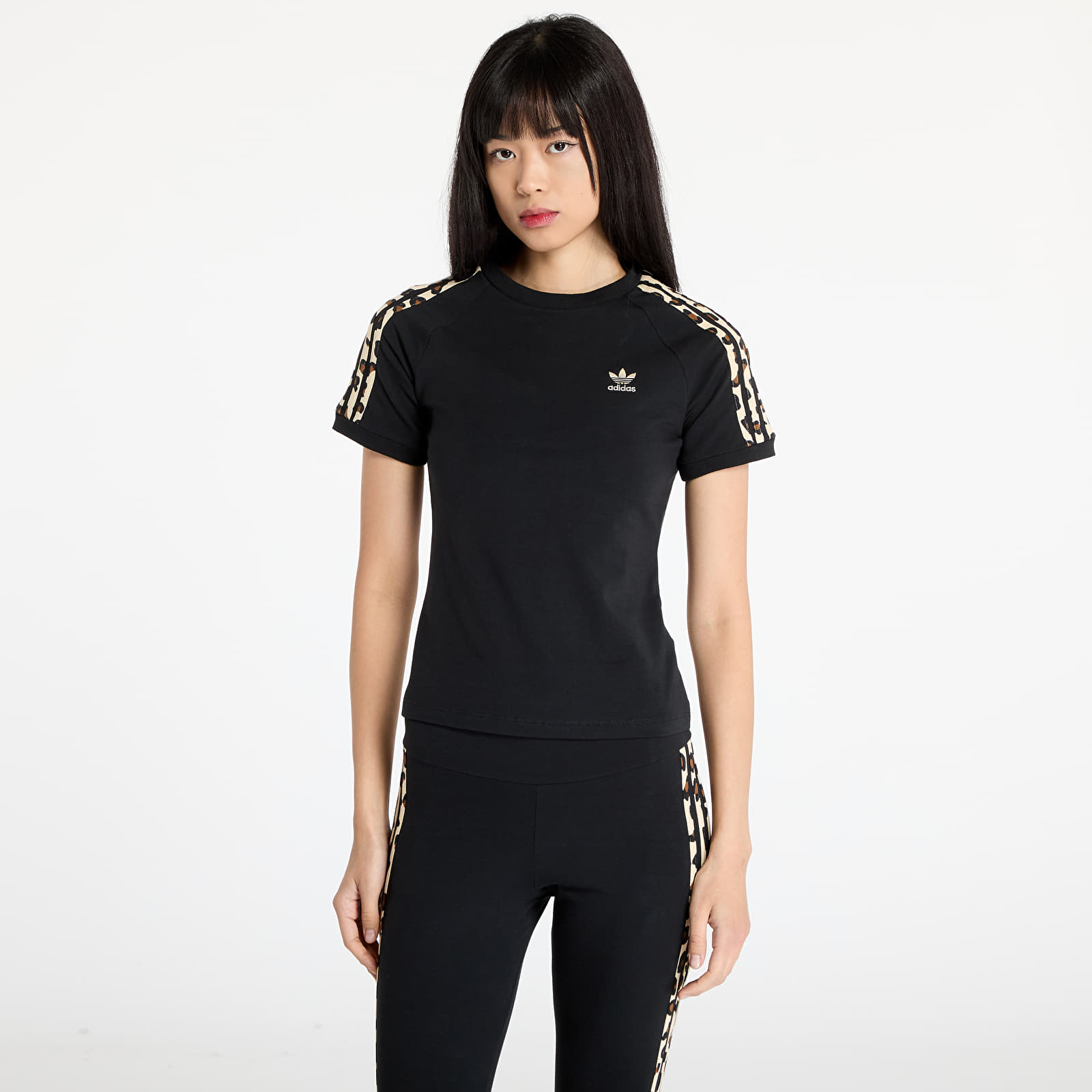 T-shirts adidas Leopard 3-Stripes T-Shirt Black