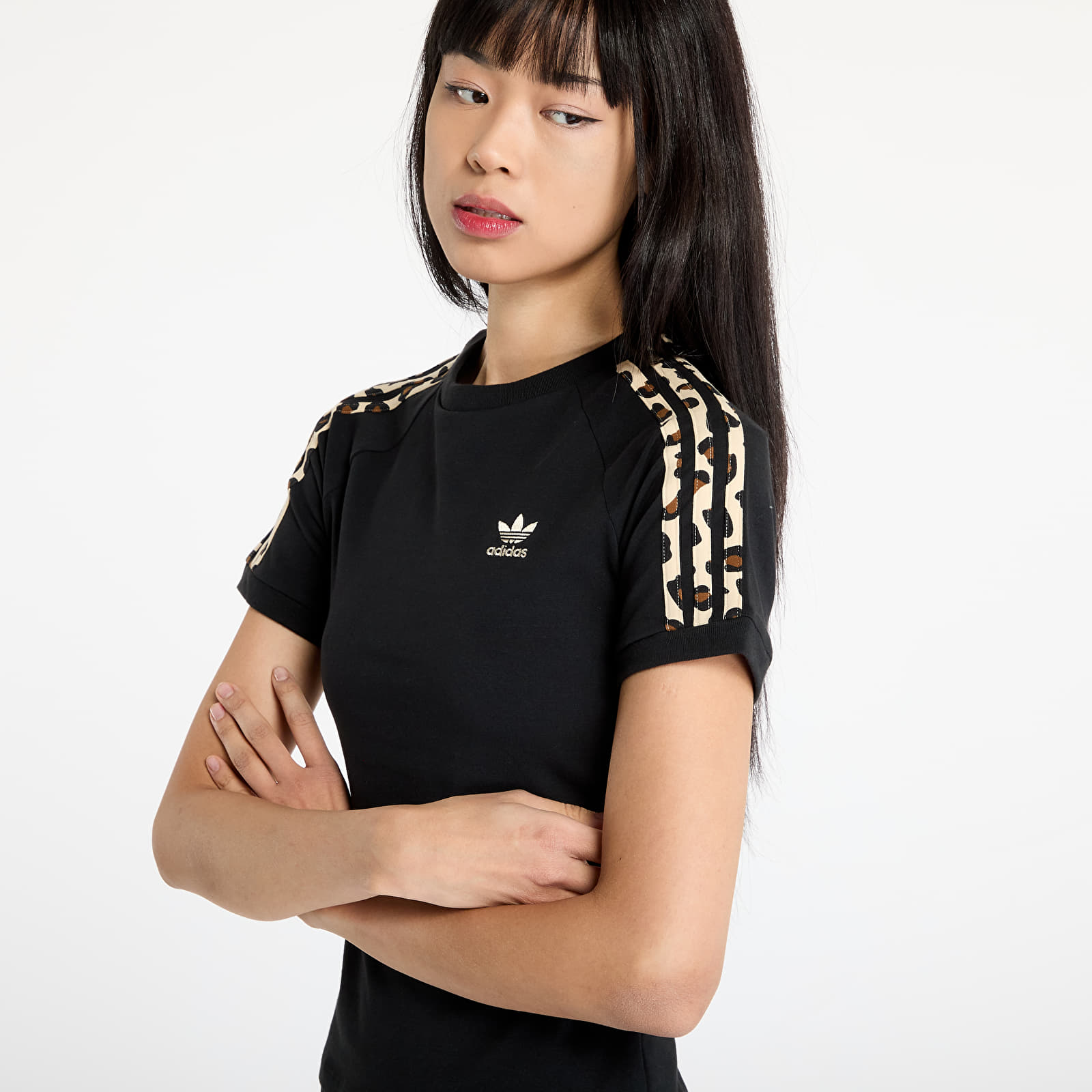 T-shirts adidas Leopard 3-Stripes T-Shirt Black