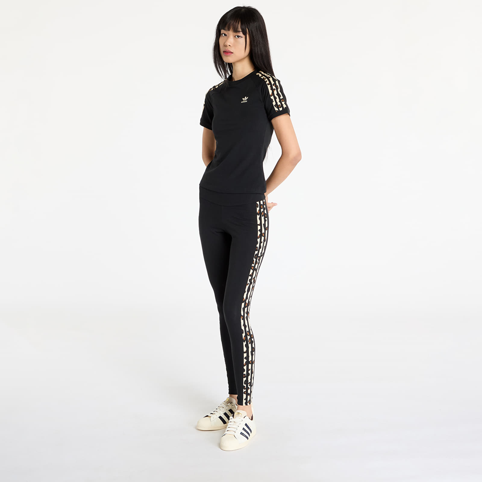 T-shirts adidas Leopard 3-Stripes T-Shirt Black