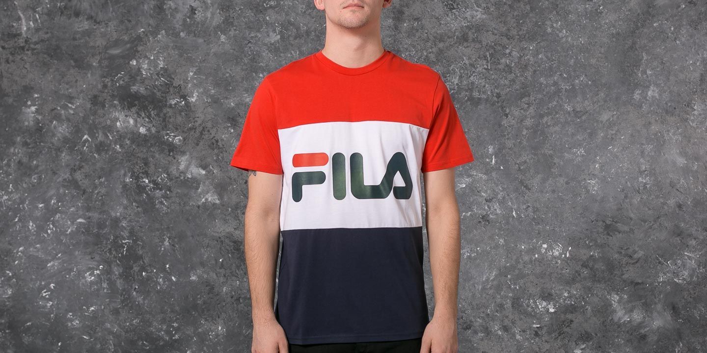T-Shirts and shirts FILA Day Tee Black Iris-High Risk Red-Bright White
