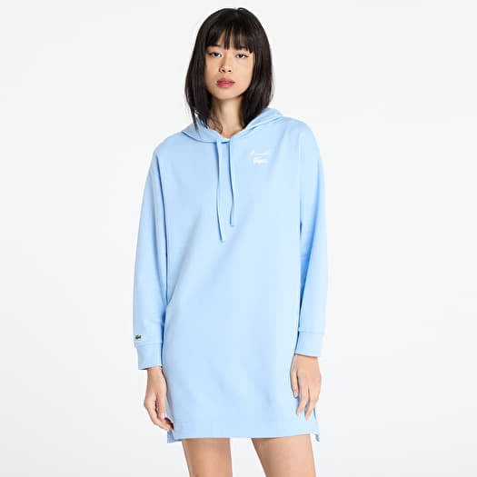 Šaty LACOSTE Oversized Fleece Sweatshirt Dress Blue