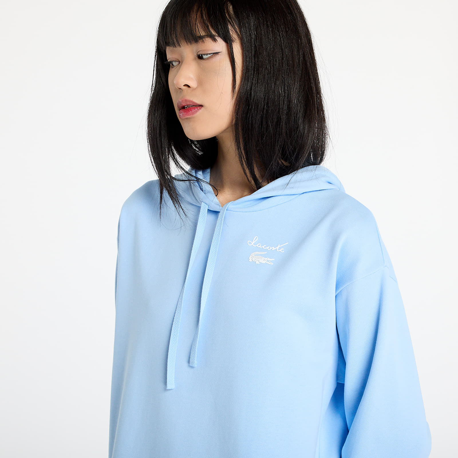Robes LACOSTE Oversized Fleece Sweatshirt Dress Blue