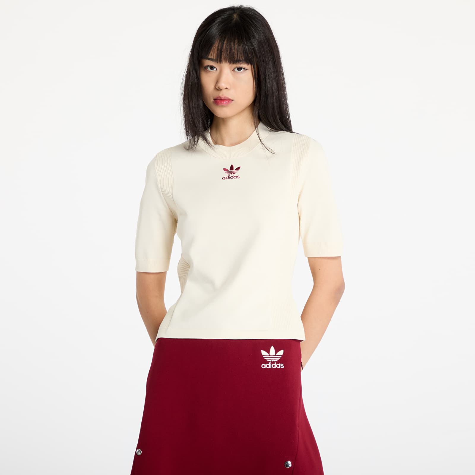 T-Shirts adidas x Wales Bonner Knit Short Sleeve T-Shirt Wonder White