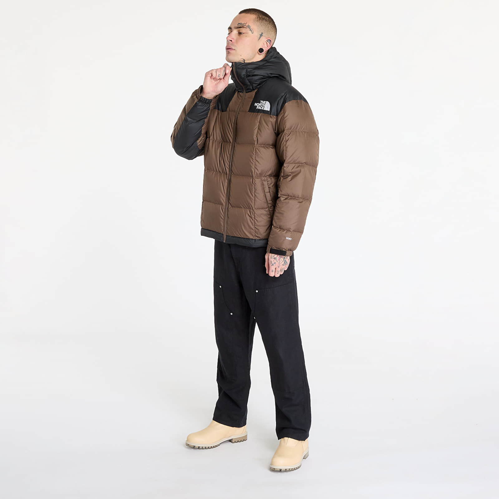 Puffer jackets The North Face Lhotse Hooded Jacket Smokey Brown