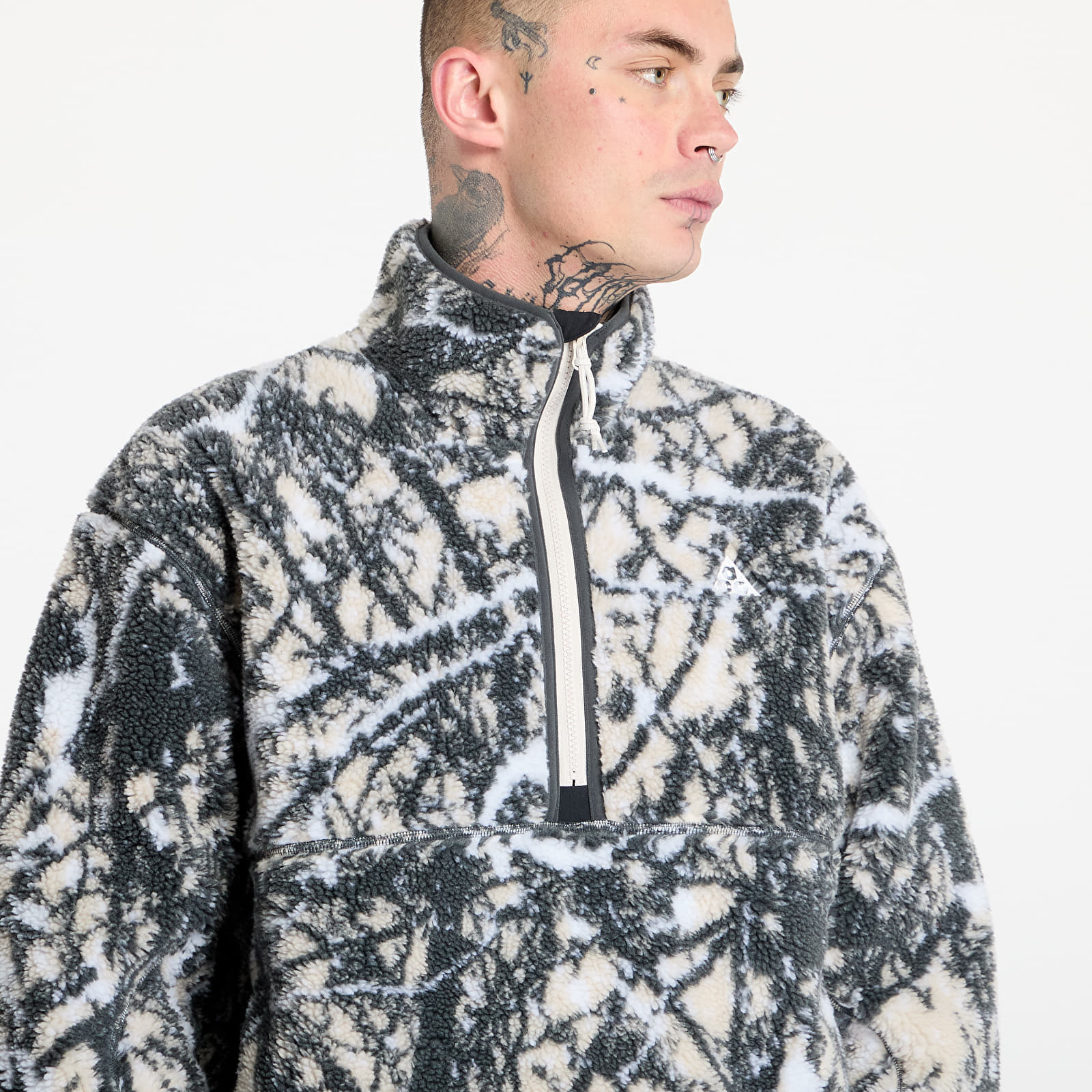 Mikiny Nike ACG "Canwell Glacier" Men's Men's Therma-FIT ADV Windproof Half-Zip Fleece Lt Orewood Brn/ Black/ Summit White