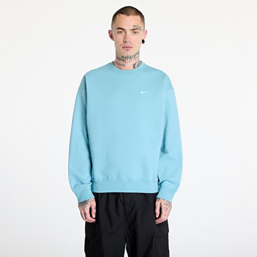 Mikina Nike Solo Swoosh Men's Fleece Crew Denim Turquoise/ White
