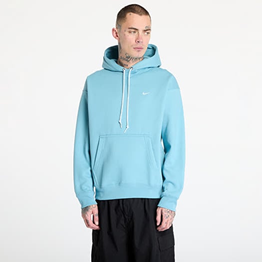 Mikina Nike Solo Swoosh Men's Fleece Pullover Hoodie Denim Turquoise/ White
