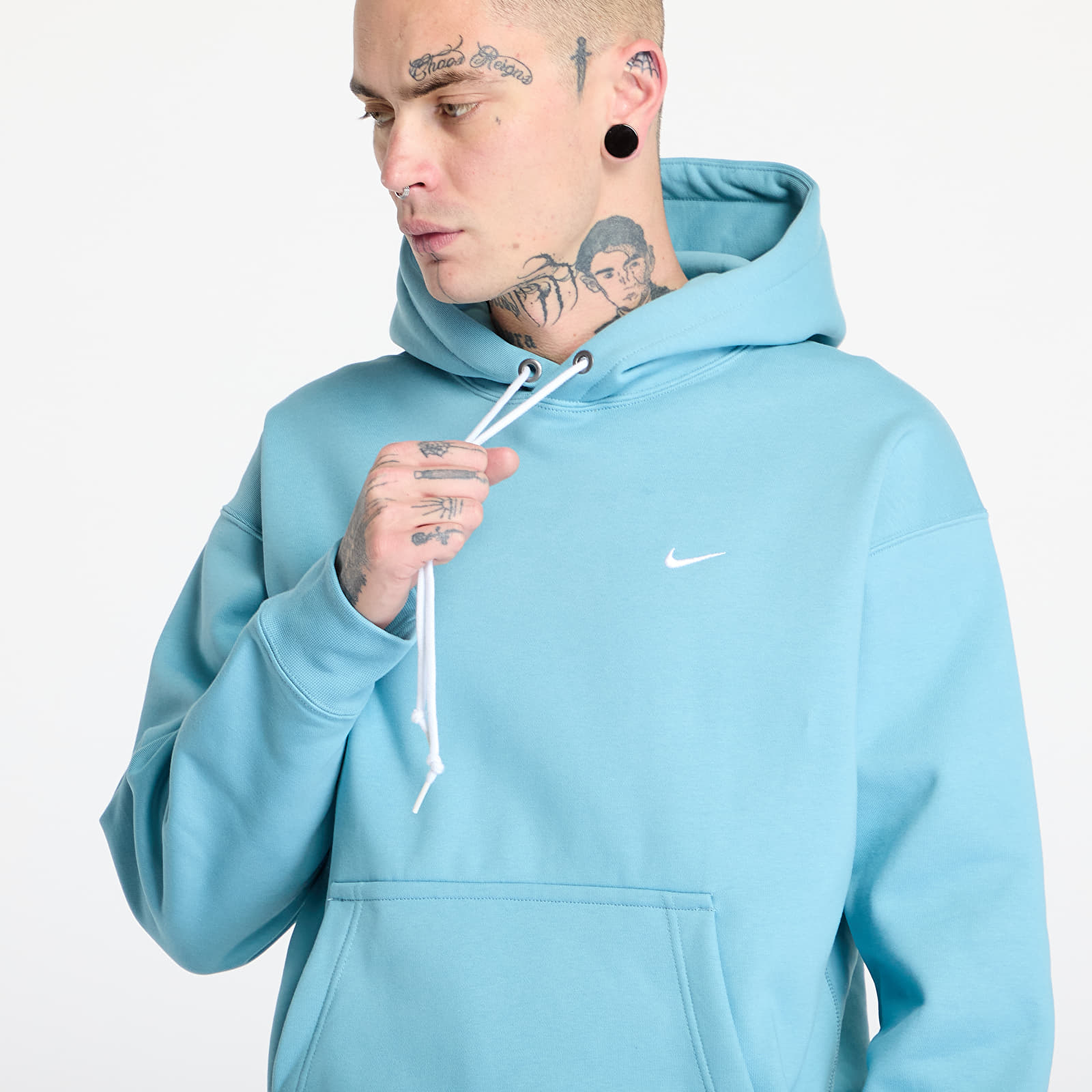 Hoodies e sweatshirts Nike Solo Swoosh Men's Fleece Pullover Hoodie Denim Turquoise/ White