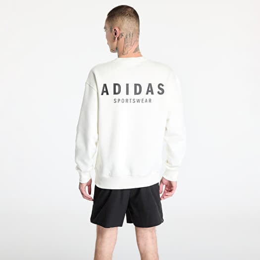 White adidas crew neck sweatshirt best sale