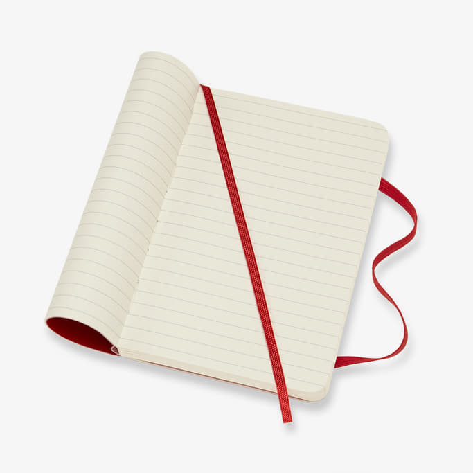 Denníky a zápisníky Moleskine Zápisník Měkký Linkovaný S Červený
