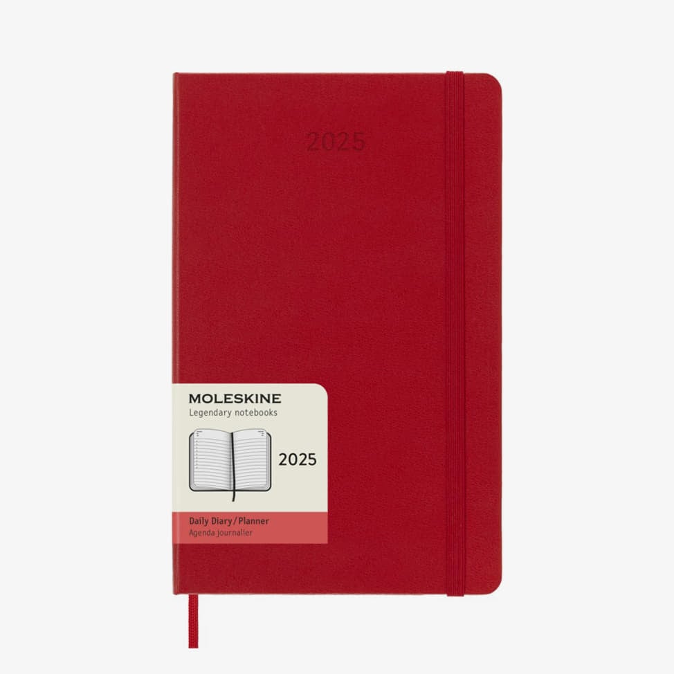 Denníky a zápisníky Moleskine Diář 2025 Denní Tvrdý L Červený
