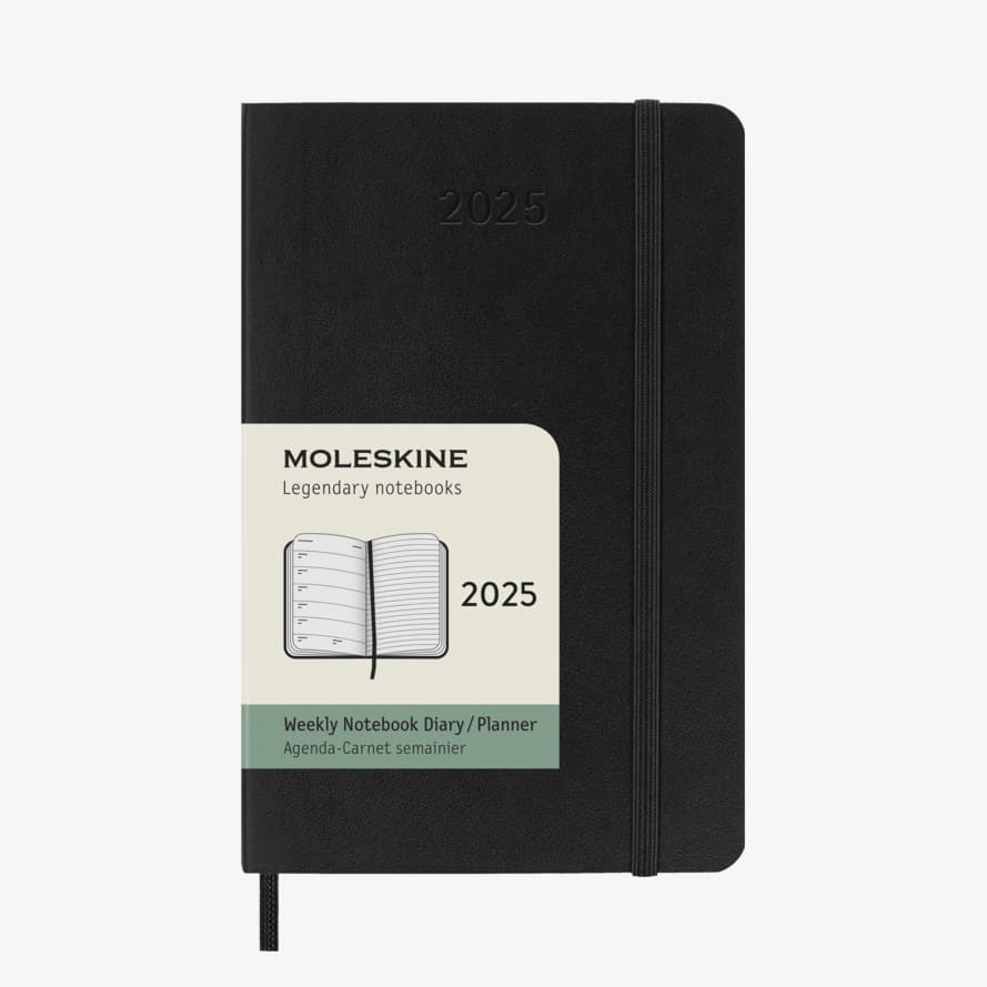 Diáře a zápisníky Moleskine Plánovací Zápisník 2025 Měkký S Černý
