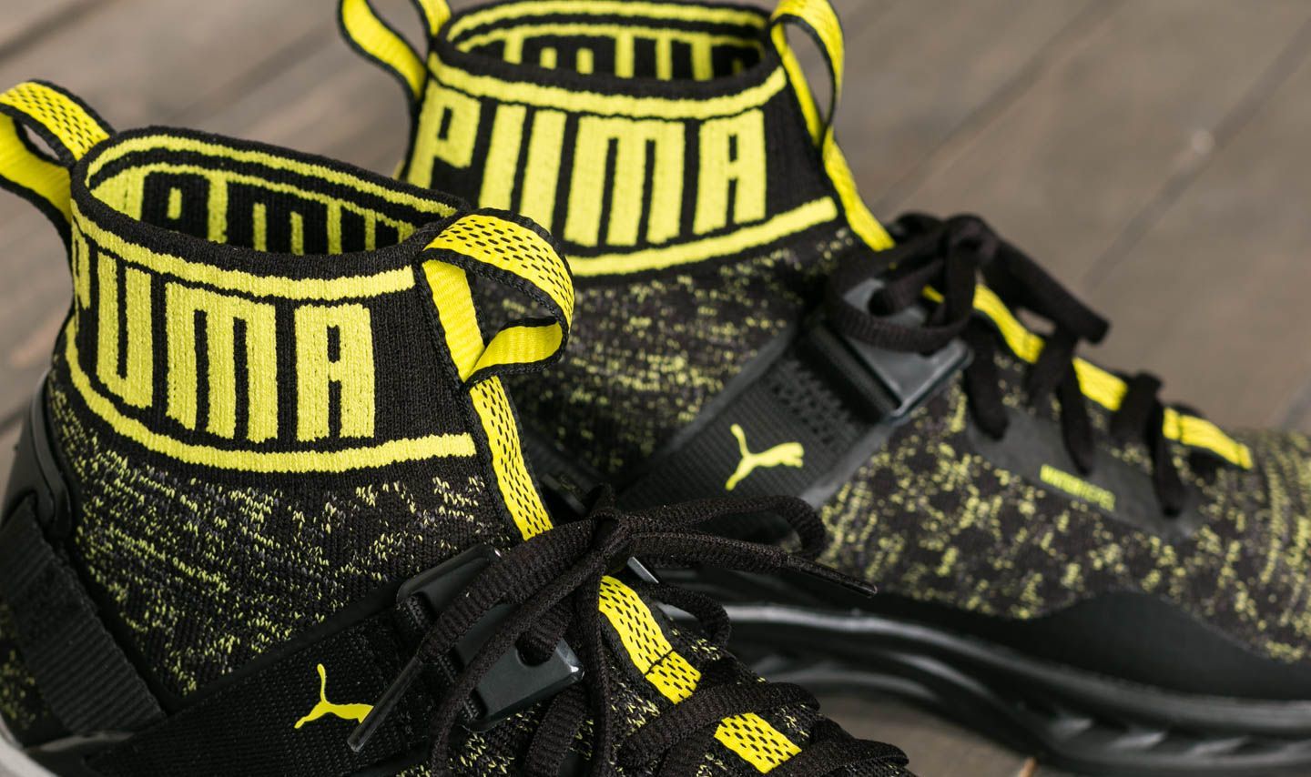 Men s shoes Puma Ignite evoKnit NC Black Quite Shade Yellow Footshop