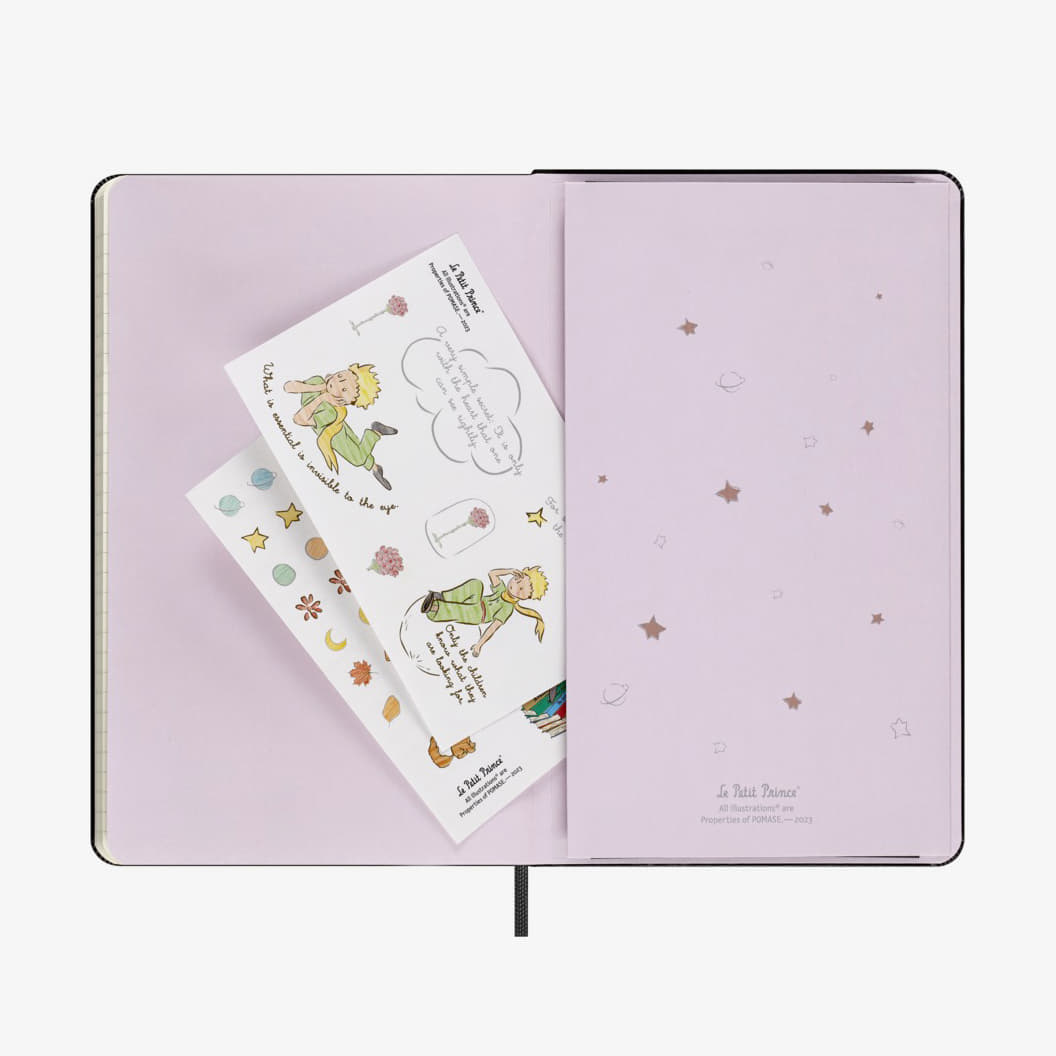 Diáře a zápisníky Moleskine Malý Princ Zápisník Linkovaný L V Dárkové Krabici Black