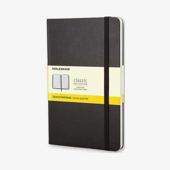 Denníky a zápisníky Moleskine Zápisník Tvrdý Čtverečkovaný S Černý