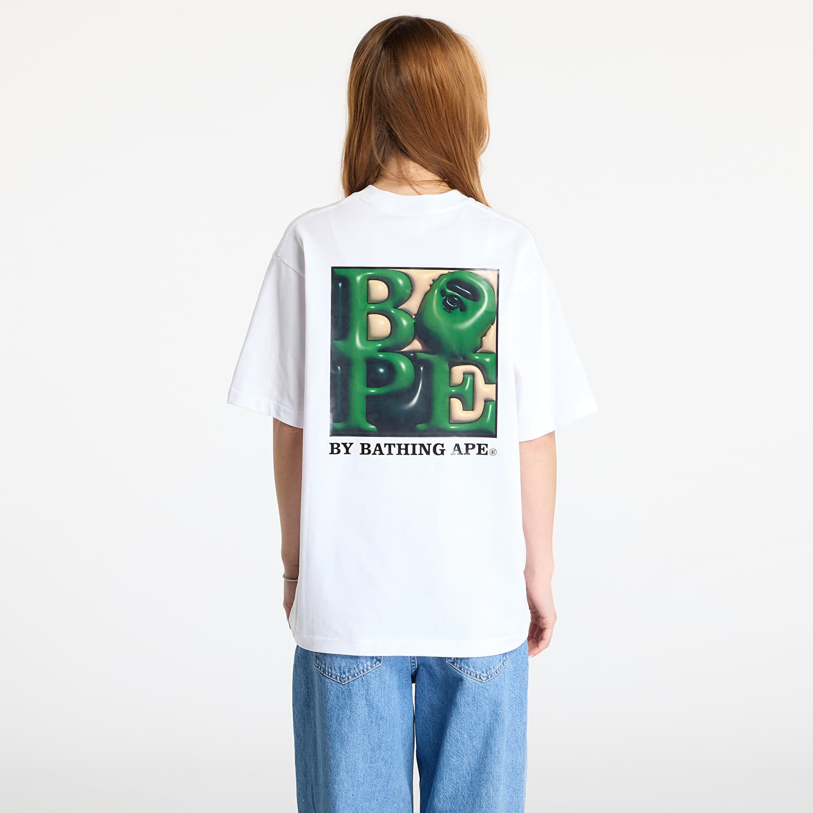 Tričká A BATHING APE 3D Art Ape Head Relaxed Fit Tee White