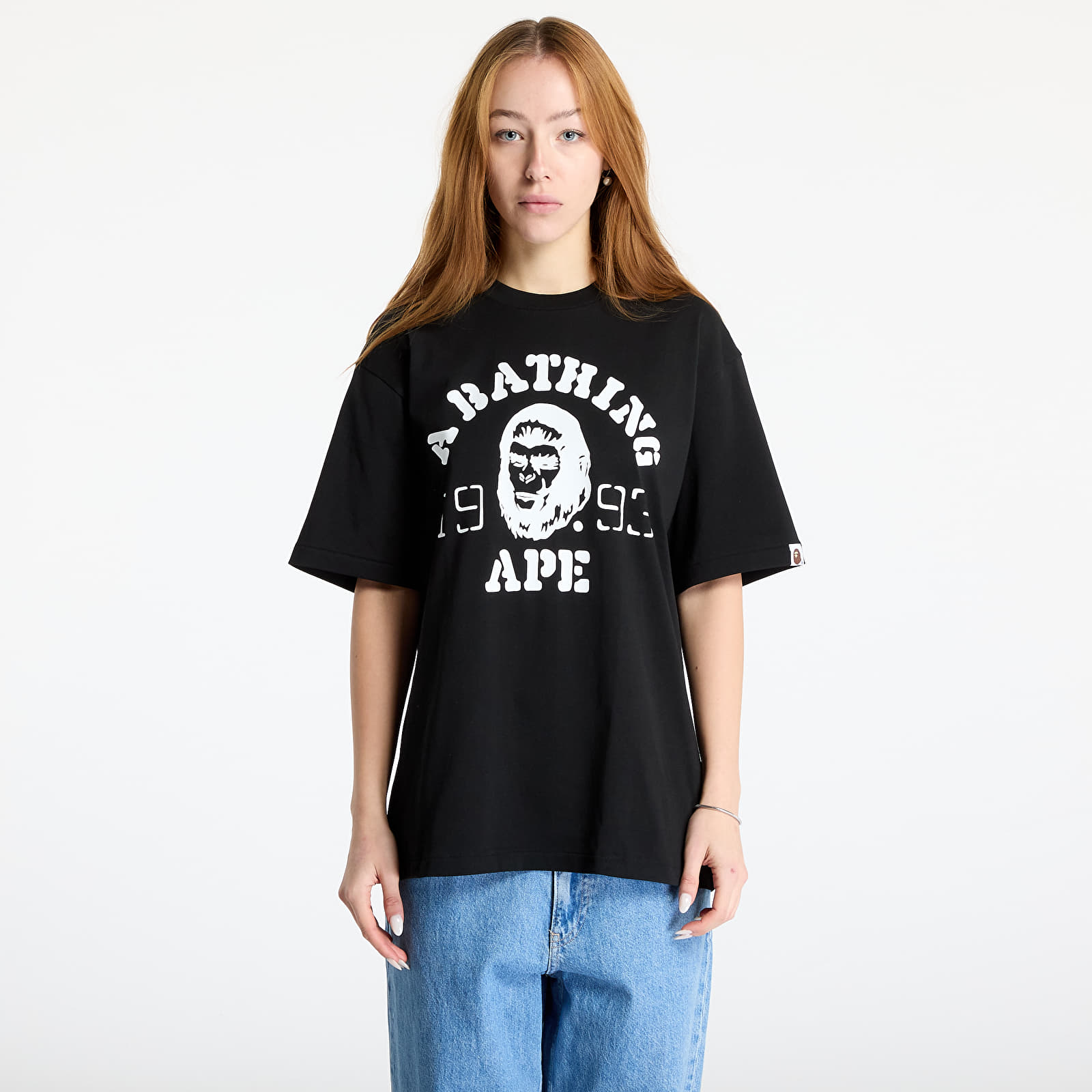 T-Shirts A BATHING APE Og Ape Head College Relaxed Fit Tee Black