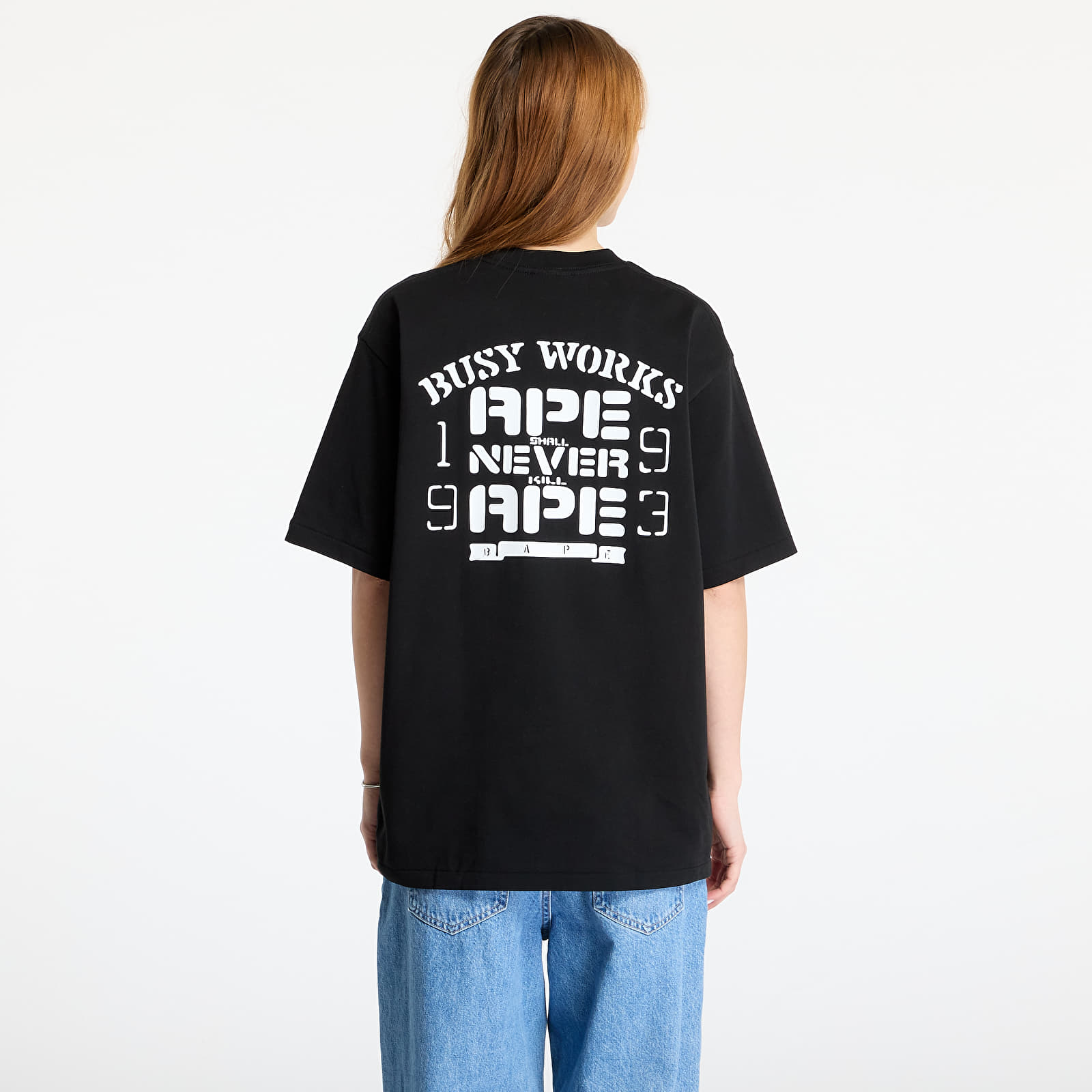 T-Shirts A BATHING APE Og Ape Head College Relaxed Fit Tee Black