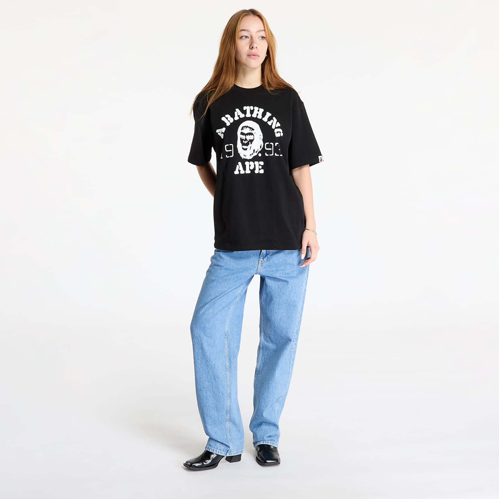 T-Shirts A BATHING APE Og Ape Head College Relaxed Fit Tee Black