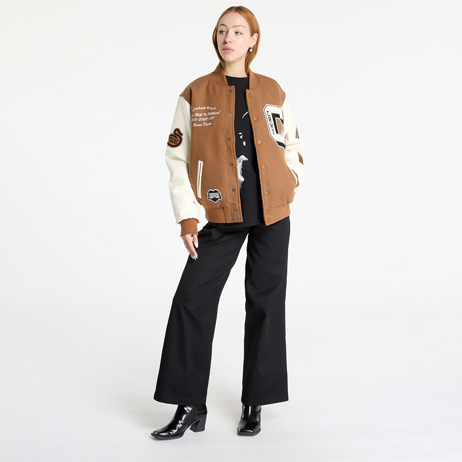 Pánské bundy Carhartt WIP Brown Ducks Bomber UNISEX Hamilton Brown/ Wax