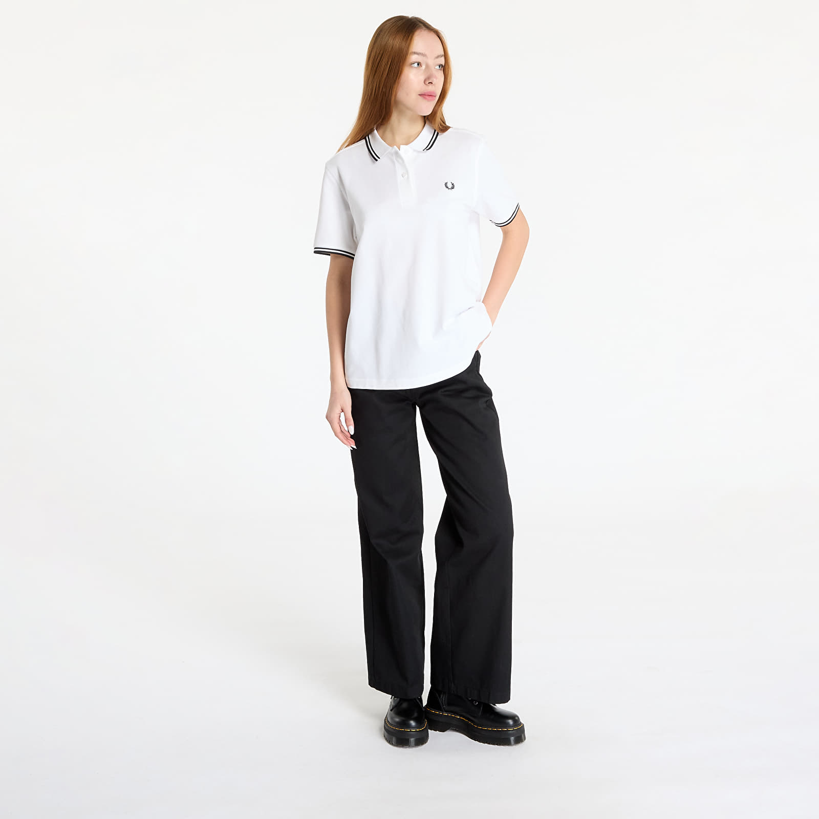 T-paidat FRED PERRY Twin Tipped Polo Shirt White