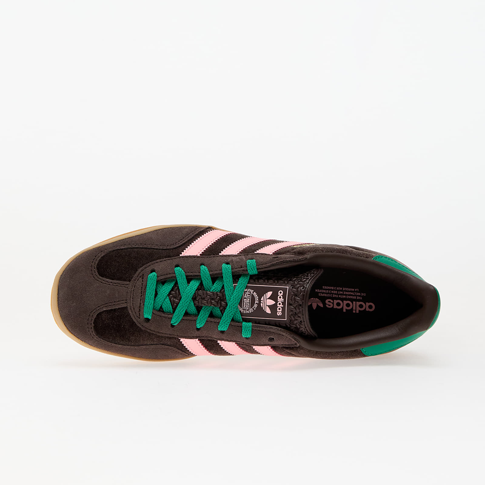 Women's shoes adidas Gazelle Indoor W Dark Brown/ Glow Pink/ Court Green