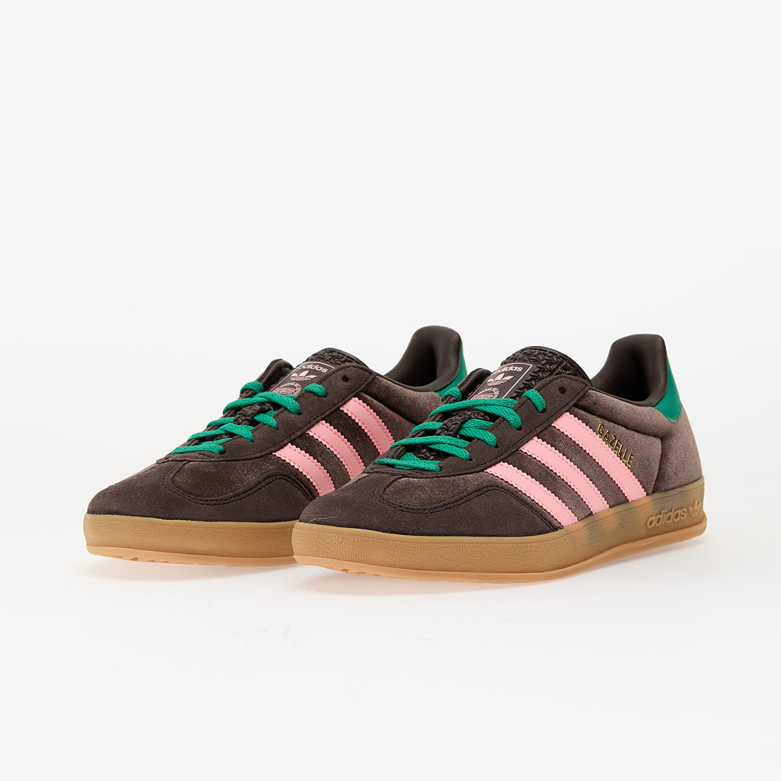 Дамски кецове и обувки adidas Gazelle Indoor W Dark Brown/ Glow Pink/ Court Green