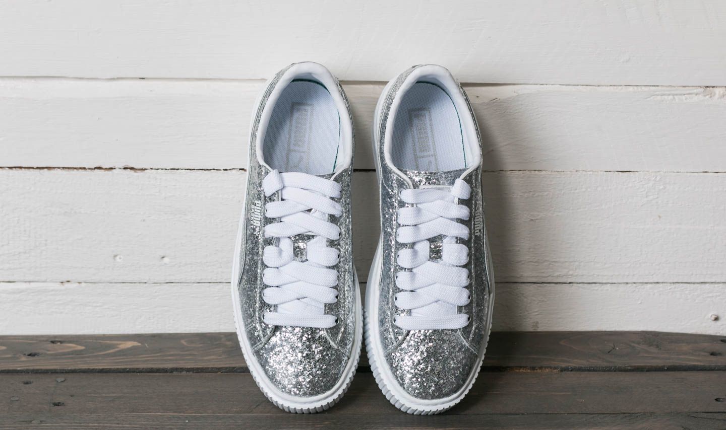 Puma platform glitter silver store
