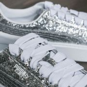 Puma platform glitter silver best sale