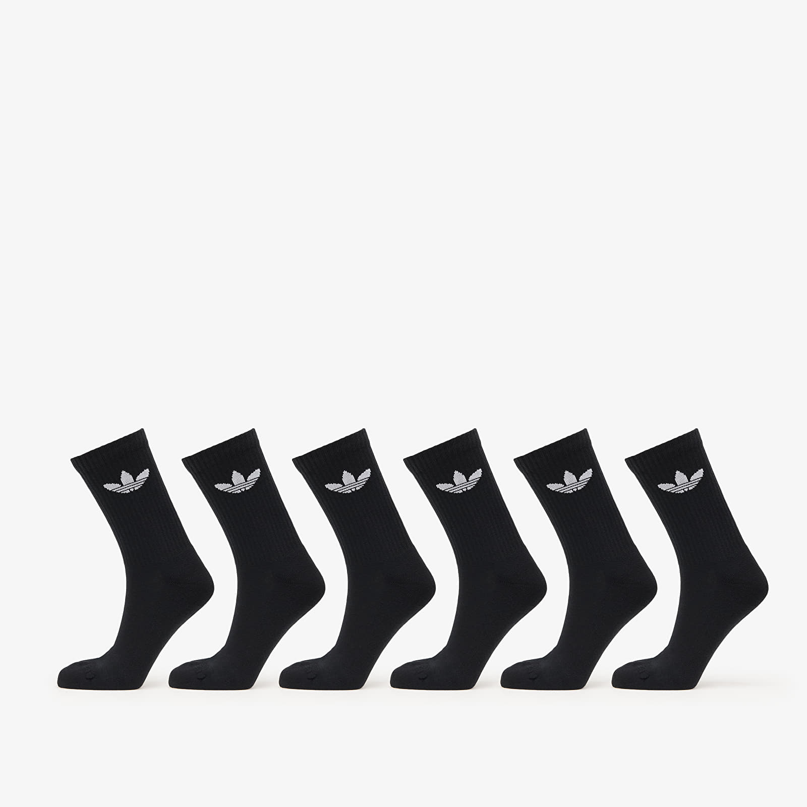Socken adidas Trefoil Crew Sock Cushion 6 Pack Black Footshop