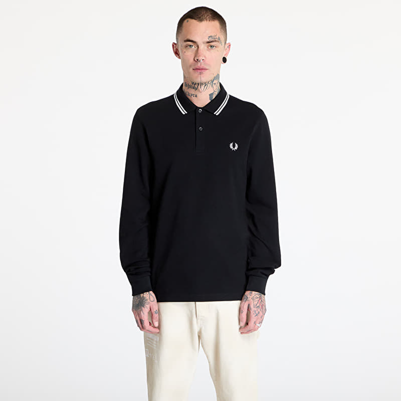 T-shirt FRED PERRY Long Sleeve Twin Tipped Shirt Black