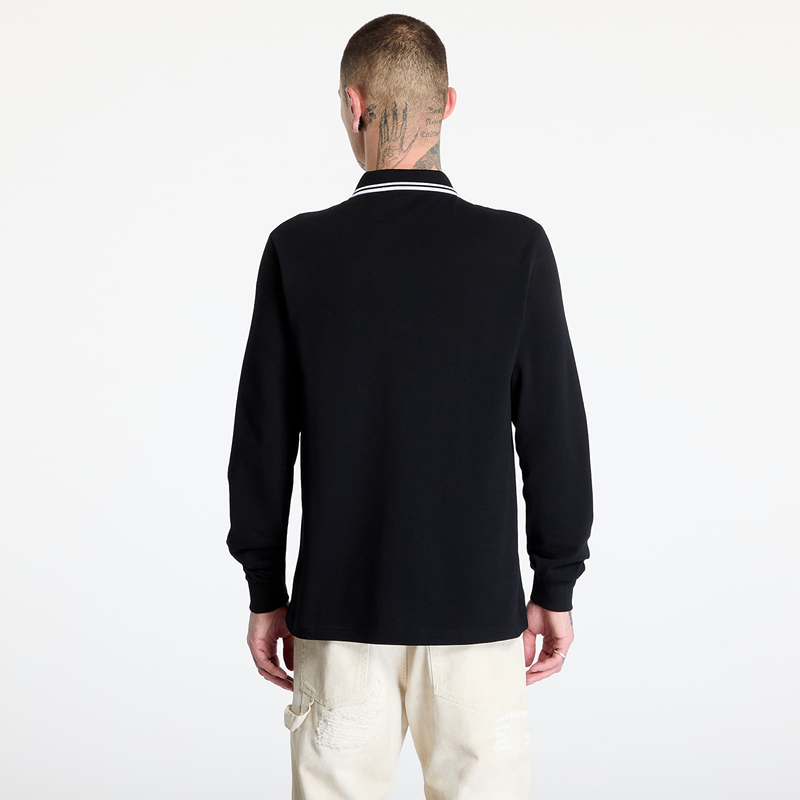 Männer T-Shirts FRED PERRY Long Sleeve Twin Tipped Shirt Black