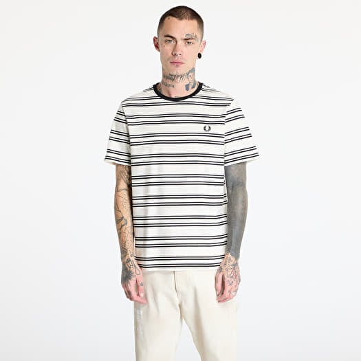 Póló FRED PERRY Sport Fine Stripe T-Shirt Ecru/ Black