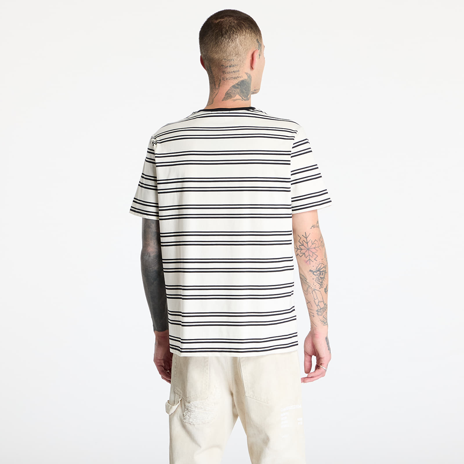 Koszulki FRED PERRY Sport Fine Stripe T-Shirt Ecru/ Black