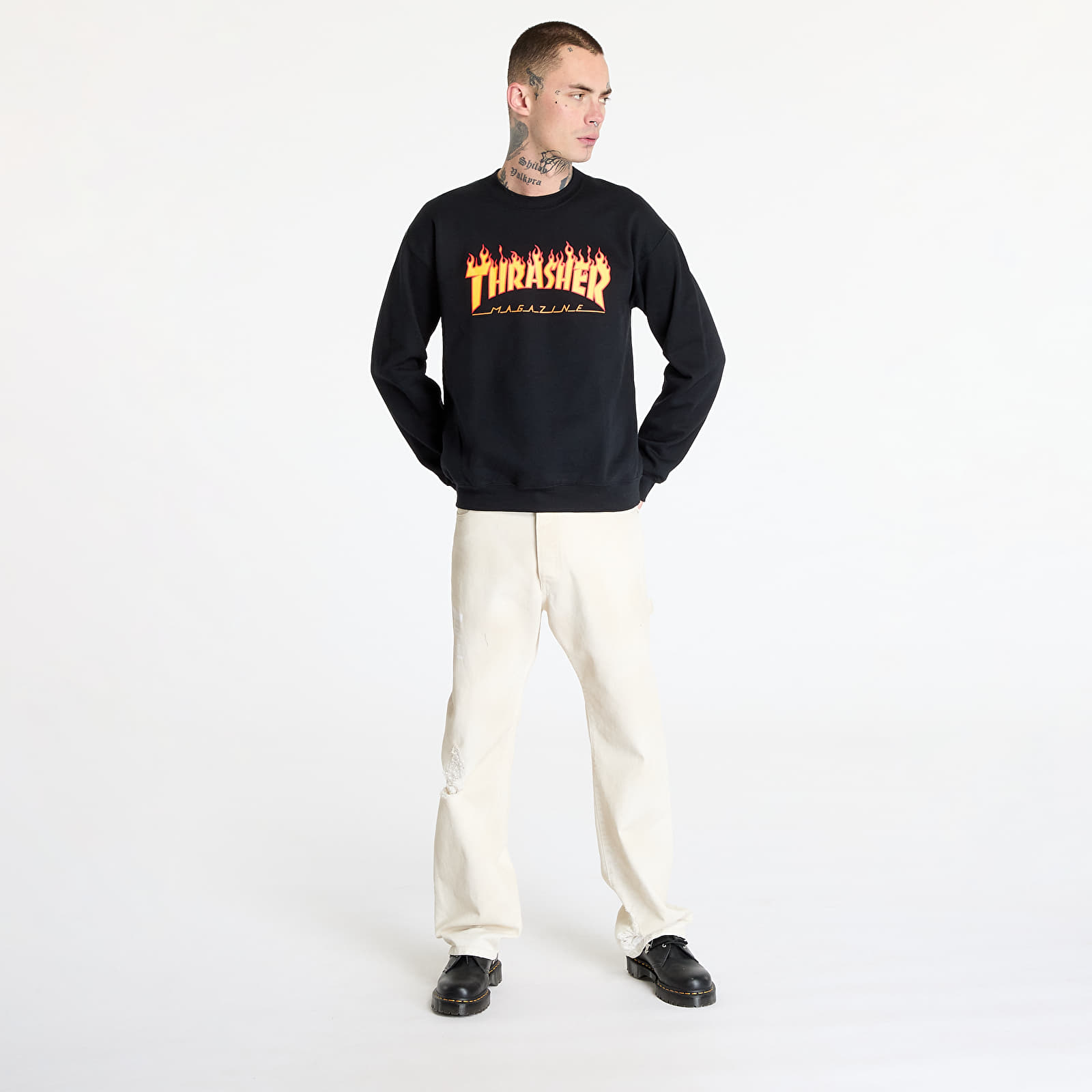 Bluzy Thrasher Flame Crewneck Black