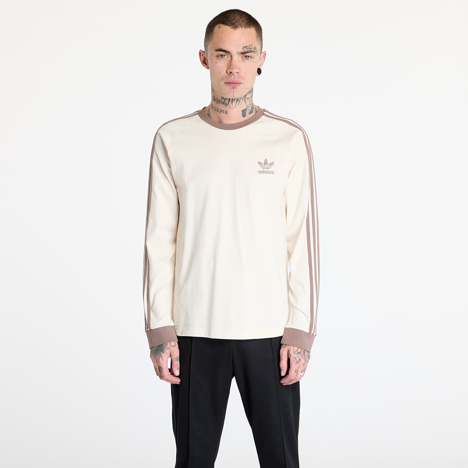 Koszulki adidas Adicolor Classics 3-Stripes Long Sleeve Top Trace Brown