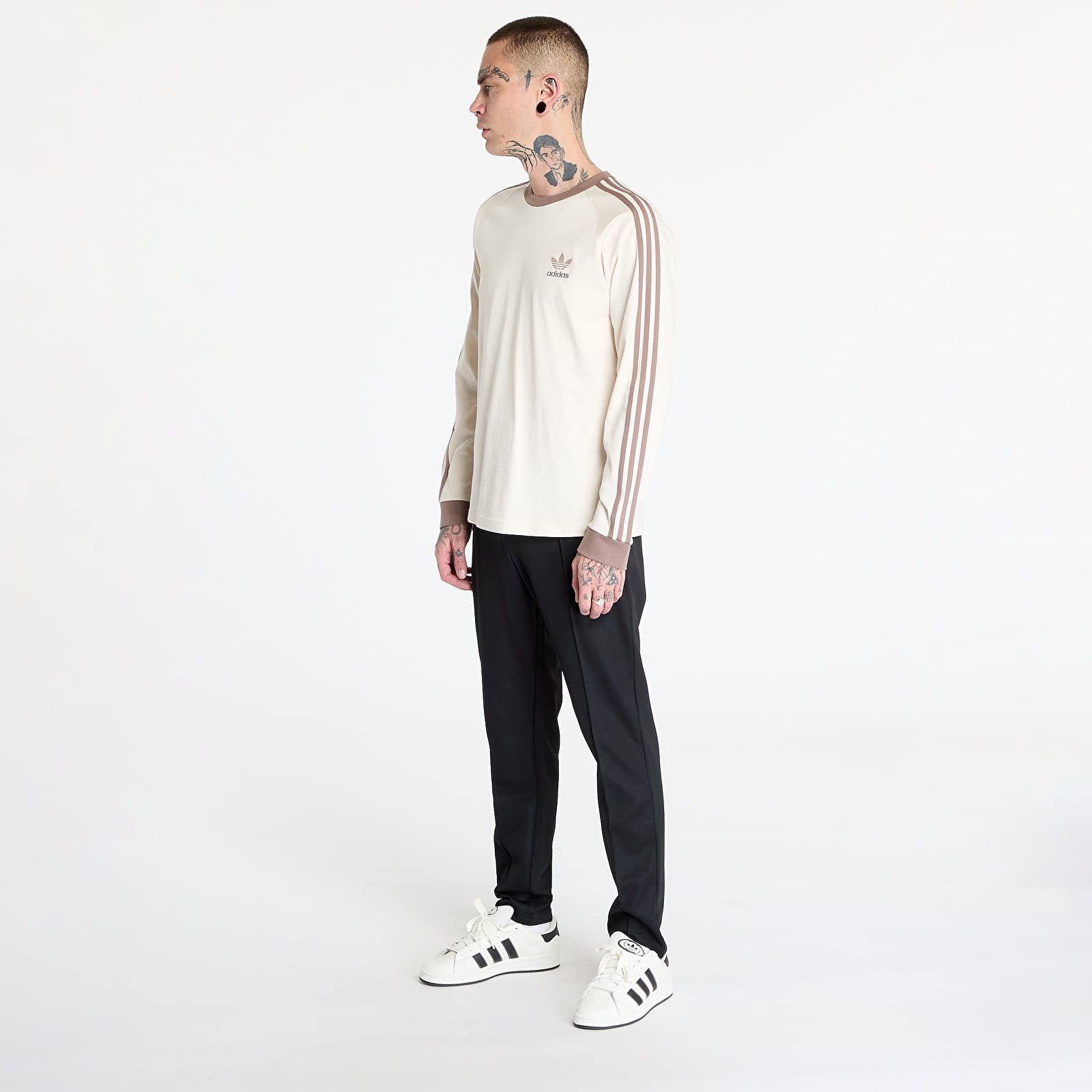 Koszulki adidas Adicolor Classics 3-Stripes Long Sleeve Top Trace Brown