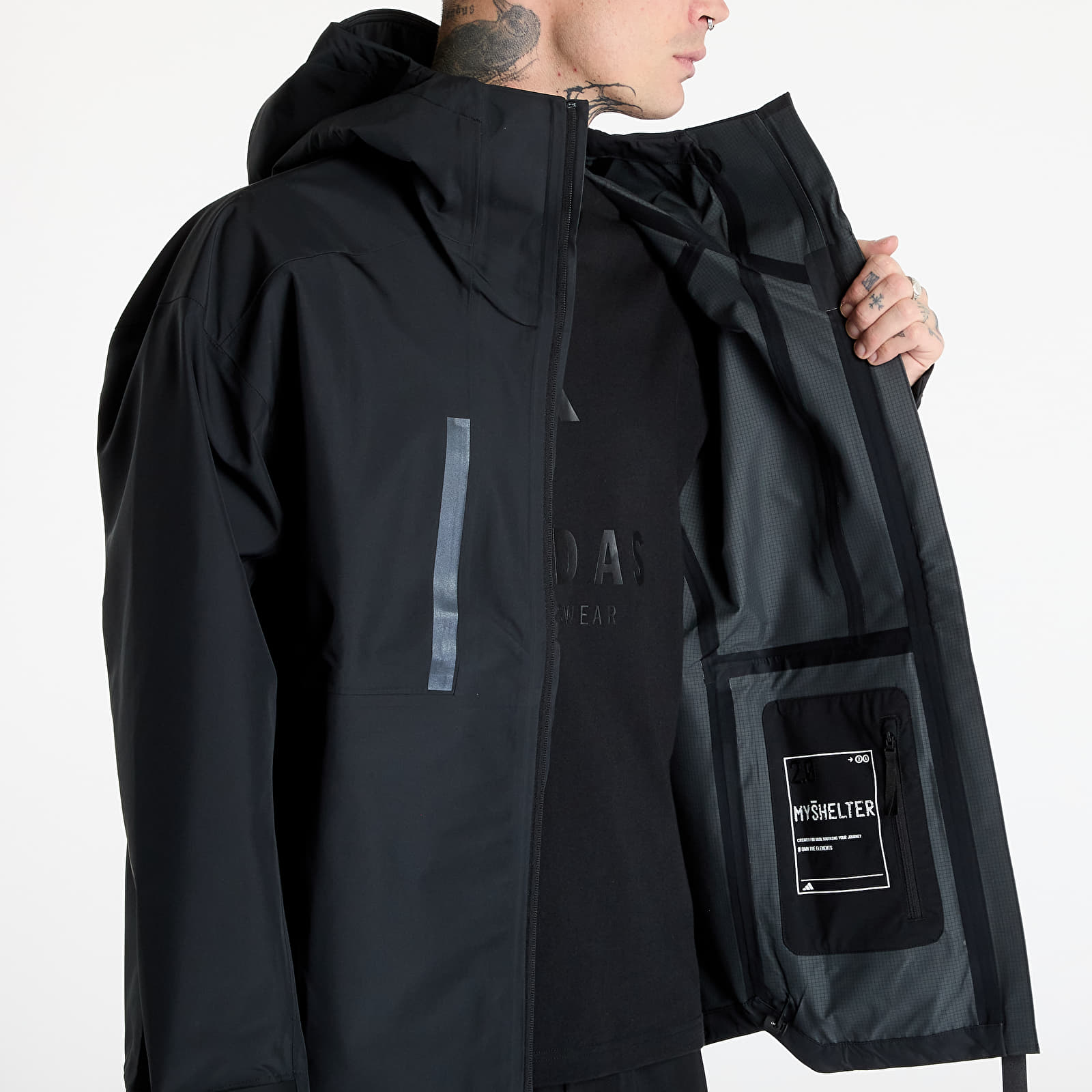 Lietusmēteļi adidas Myshelter Carry Strap RAIN.RDY Jacket Black