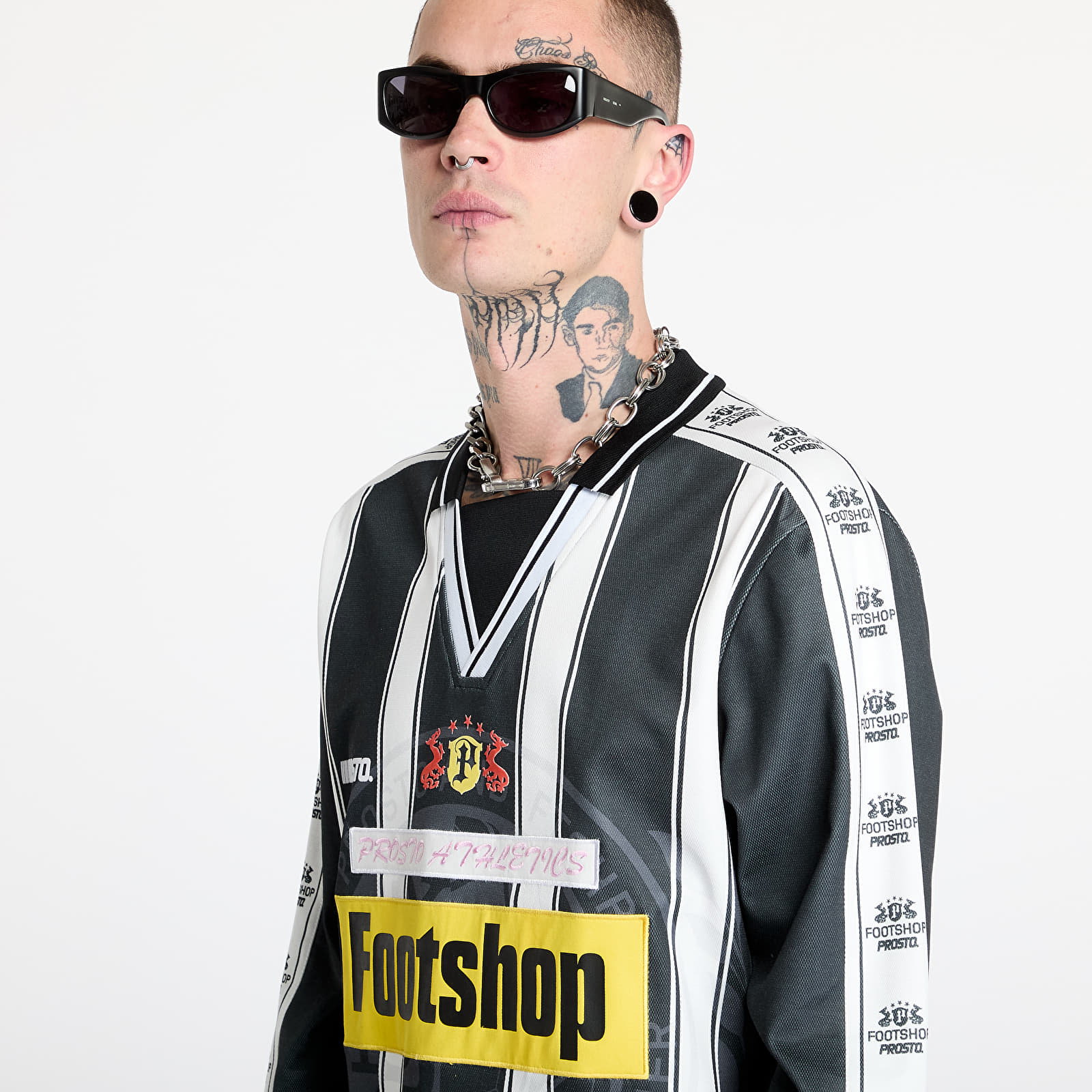Jerseys FTSHP x PROSTO Longsleeve Jersey UNISEX B&W Stripes