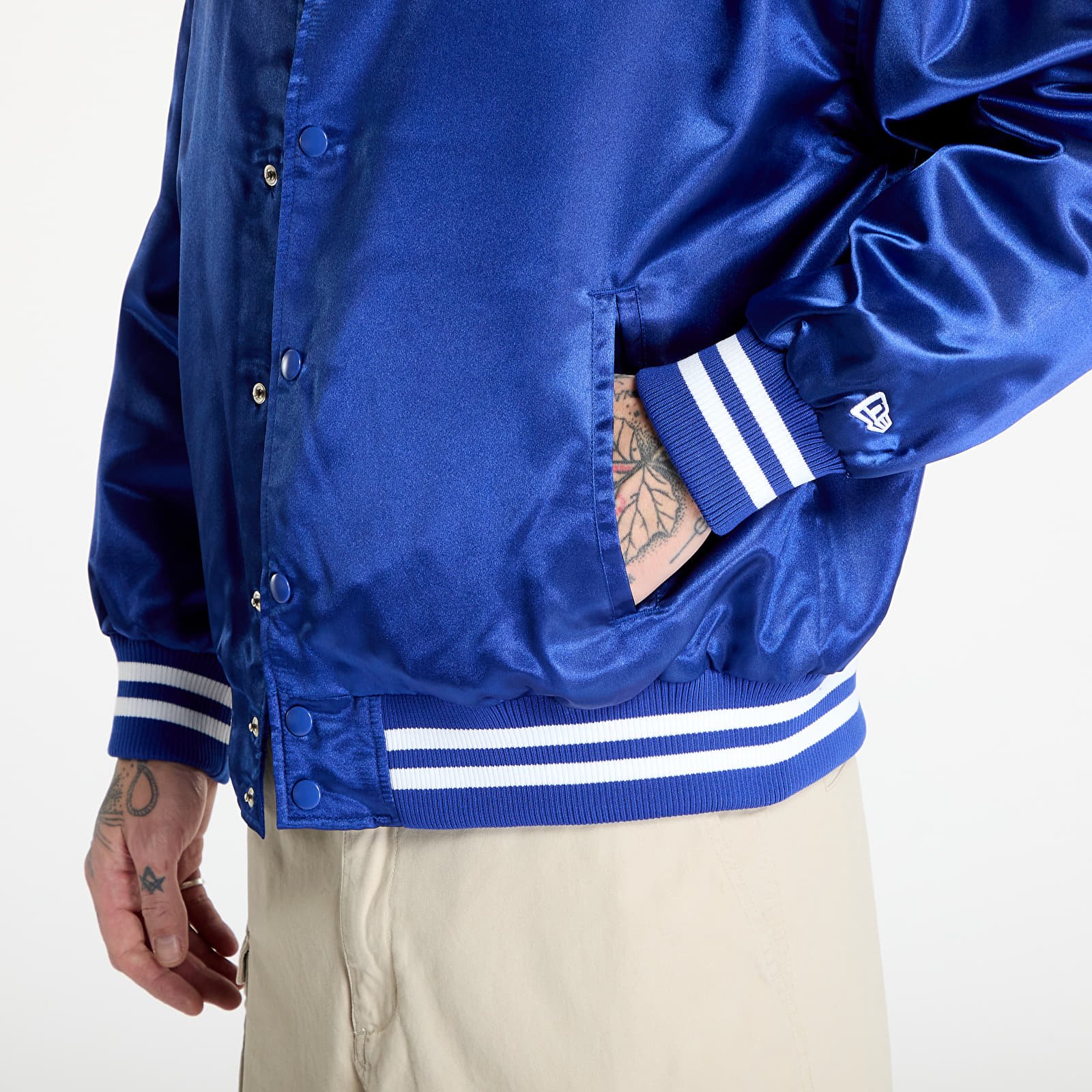 Bombers New Era New York Giants NFL Satin Bomber Jacket UNISEX Calming Blue/ White