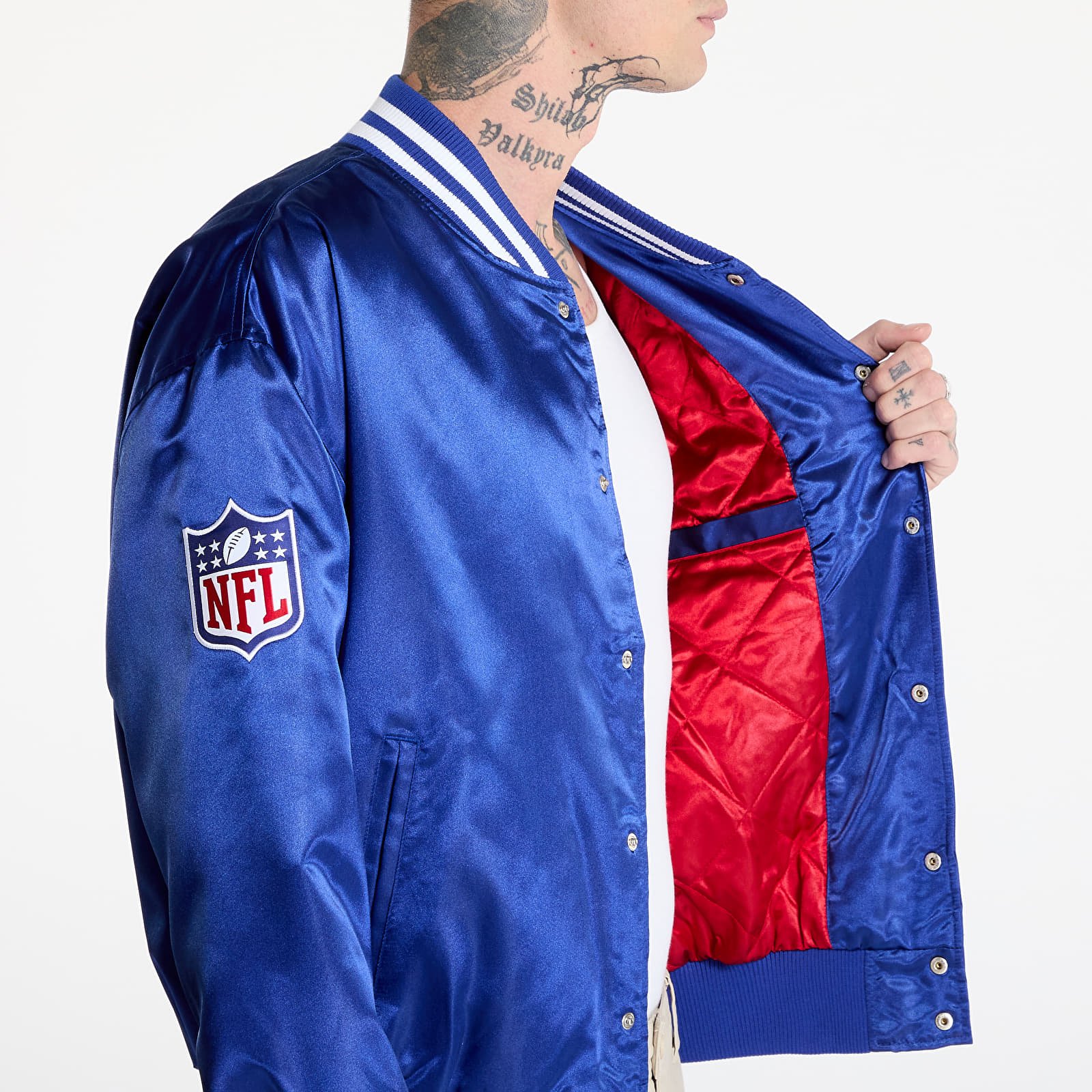 Bomber Jackets New Era New York Giants NFL Satin Bomber Jacket UNISEX Calming Blue/ White